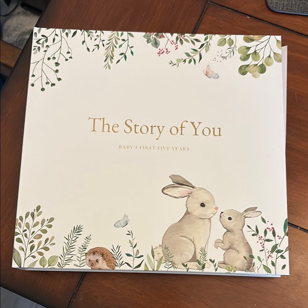 Charming Baby Memory Book with Gold Lettering